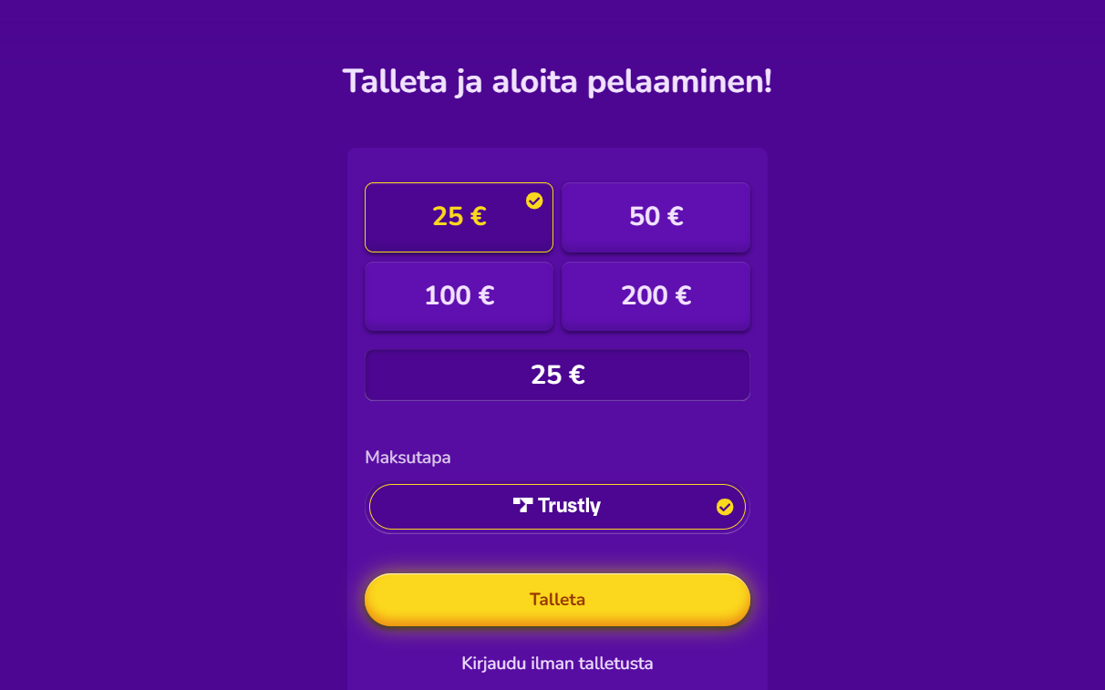 Happy Casinon tervetuliaisbonuksen lunastaminen onnistuu helposti suomalaisille pelaajille