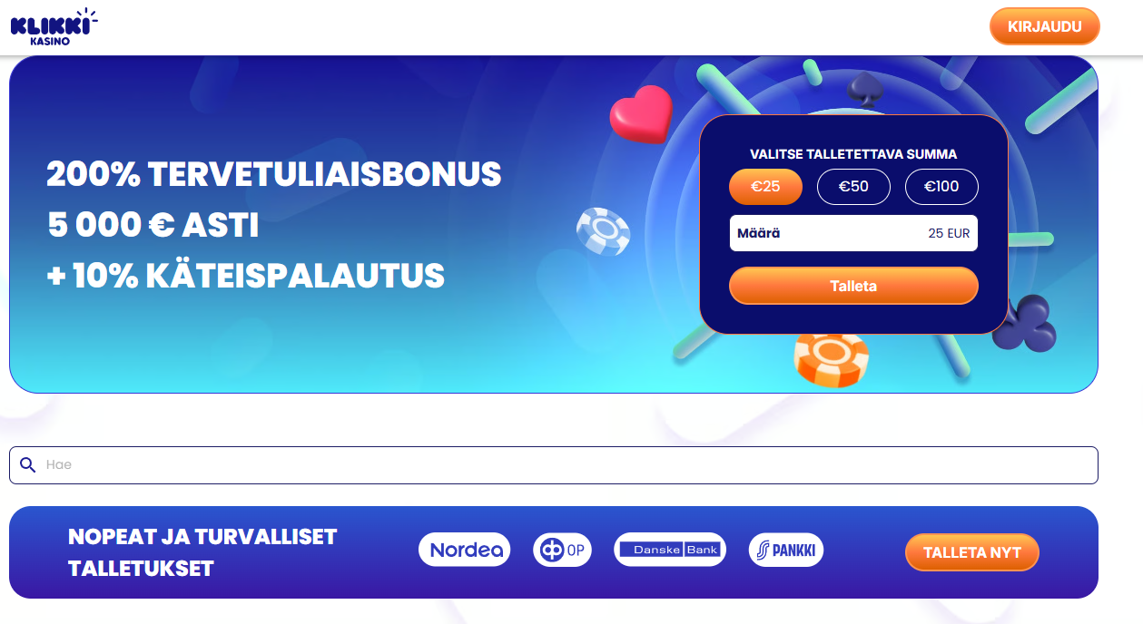 Paras Trumo kasino Klikki tarjoaa suomalaisille pelaajille nopeat talletukset ja kotiutukset