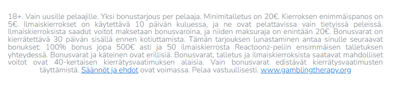 Casino bonukset säännöt ja ehdot esimerkki auttaa suomalaisia ymmärtämään bonusten käyttöehdot