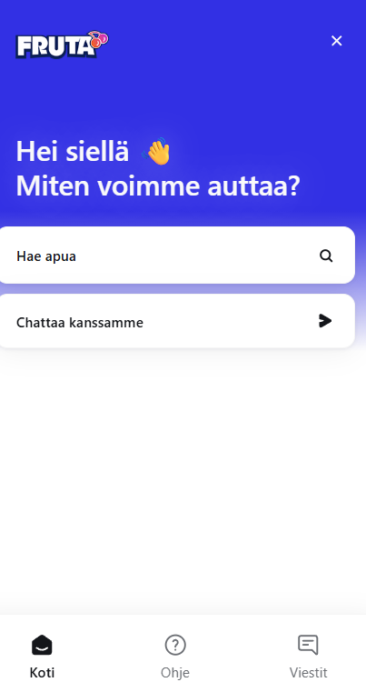 Fruta Casinon asiakaspalvelun kuvakaappaus