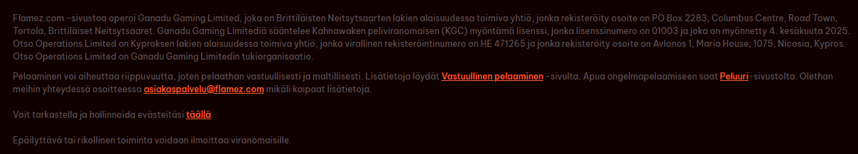 Flamez Casino lisenssi ja turvallisuus takaavat suomalaisille luotettavan pelaamisen