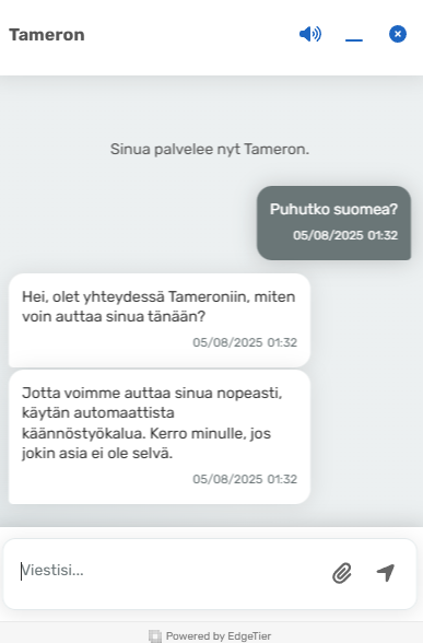 Huippu Kasinon asiakaspalvelun kuvakaappaus