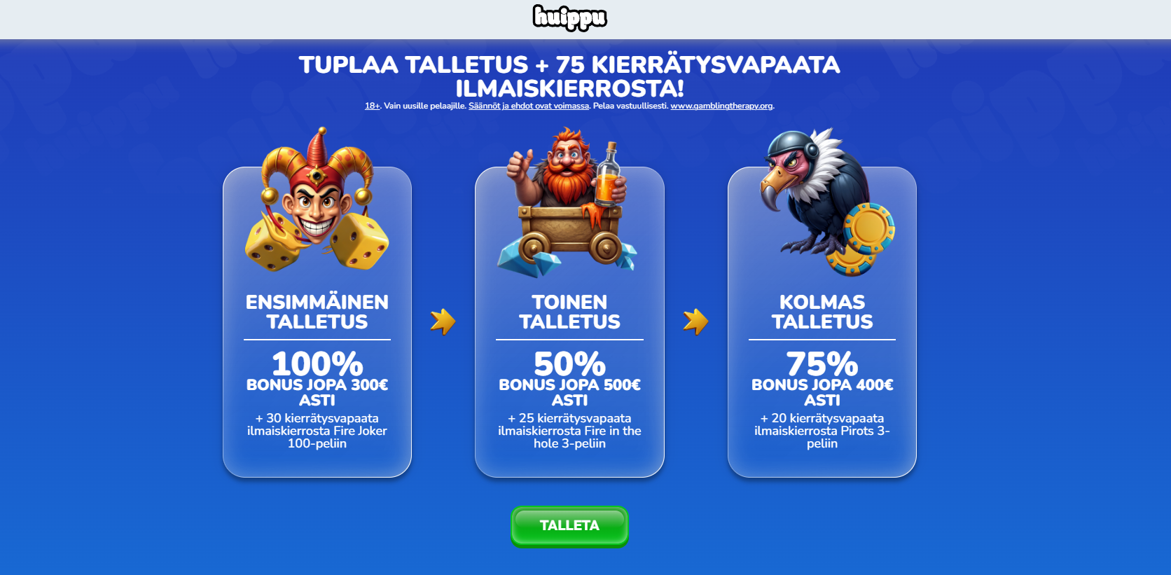 Huippu Kasinon bonus kuvakaappaus