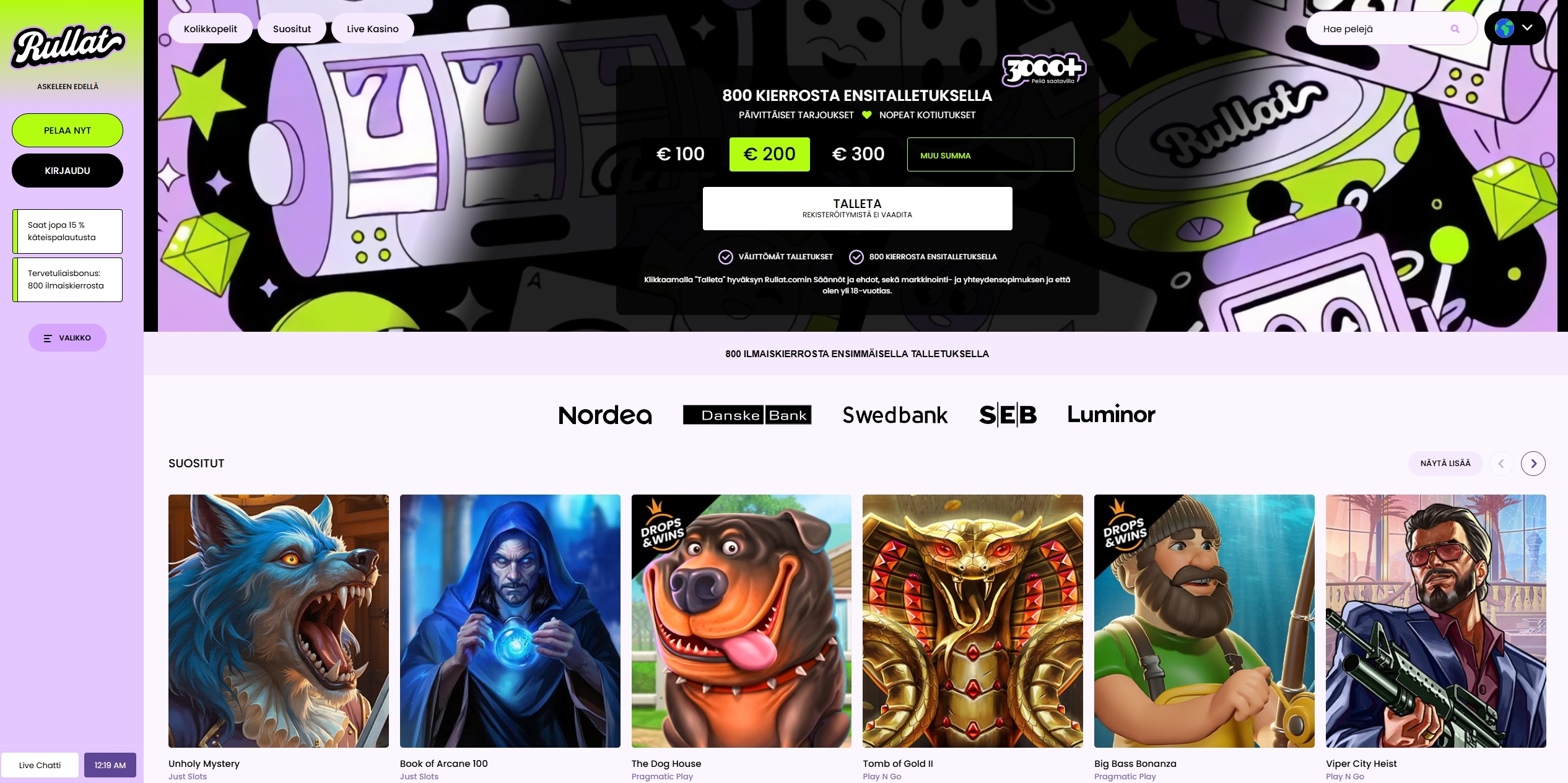 Kasino ilman rekisteröitymistä tarjoaa suomalaisille nopeat talletukset ja verovapaat voitot