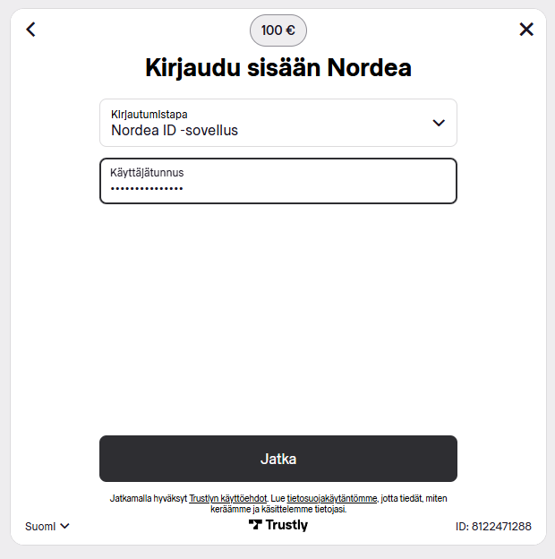 Kirjaudu sisään pankkitunnuksilla ja aloita pelaaminen heti ilman rekisteröitymistä