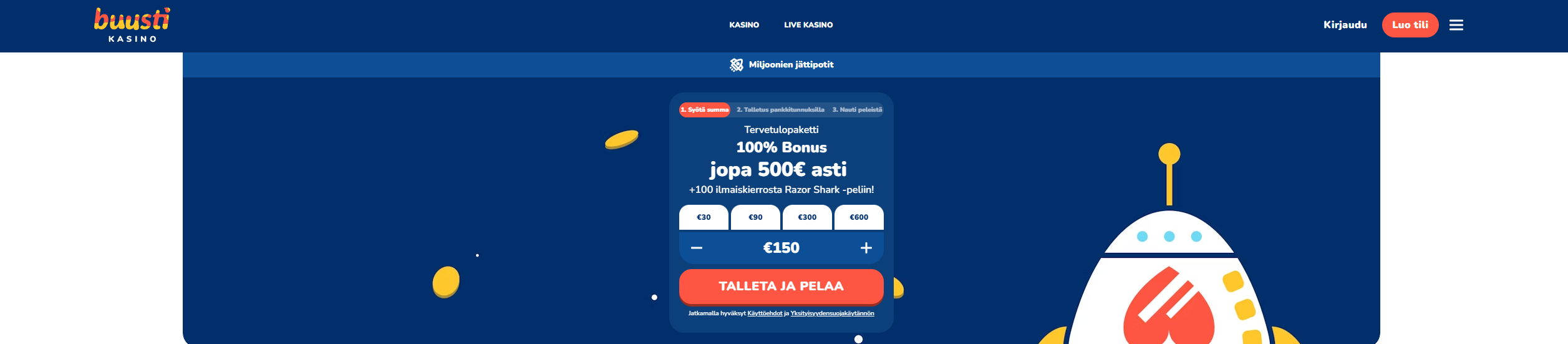 Nopea Buusti Kasino antaa suomalaisille pelaajille lisäetua talletuksiin