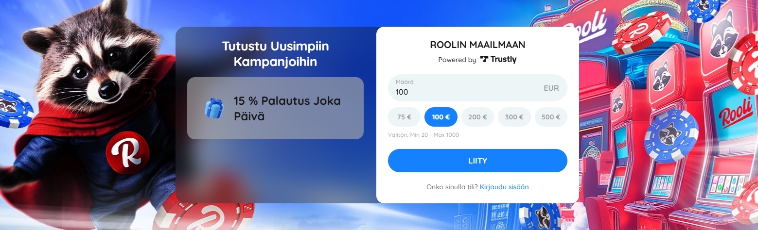 Rooli Casinon cashback bonus palauttaa osan tappioista suomalaisille pelaajille
