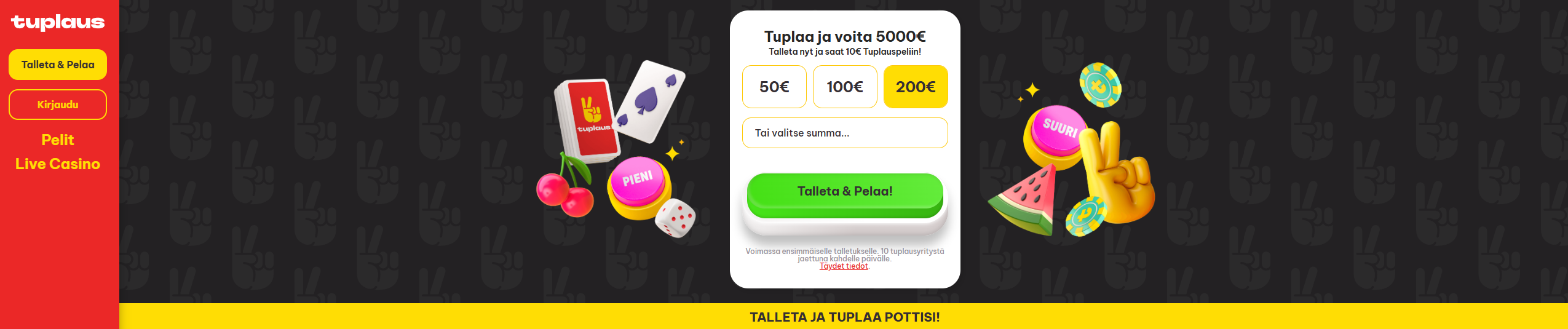 Tuplaus kasino ilman rekisteröitymistä tarjoaa suomalaisille nopeat talletukset ja verovapaat voitot