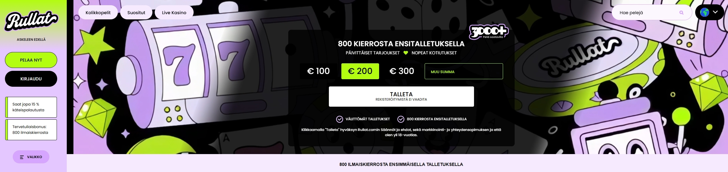Uusi pikakasino tarjoaa suomalaisille nopean kirjautumisen, verovapaat voitot ja nopeat kotiutukset